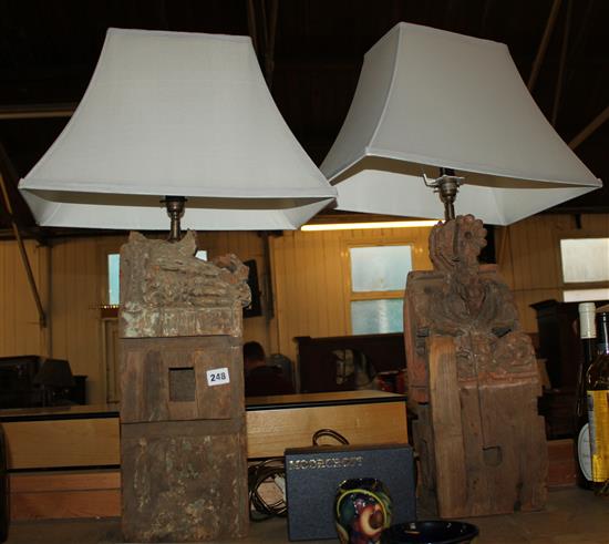A pair of Indian lamps